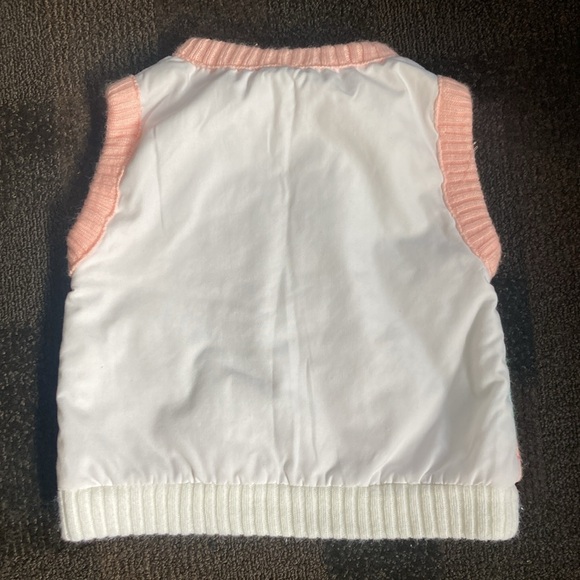 VNTG Sweater & Vest Set Girls Pink w/Ducks Clouds Hearts Size 18 month 90's Y2K - Picture 6 of 13